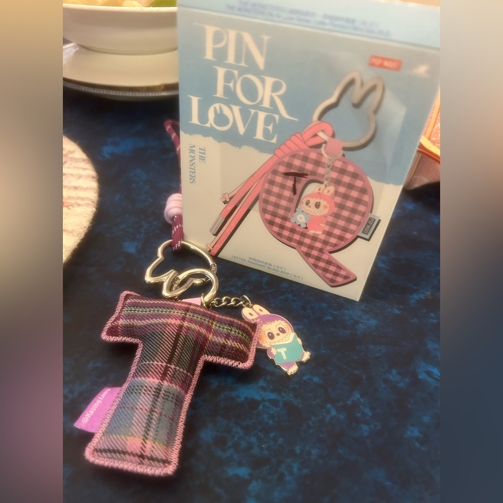 Letter T labubu pendant